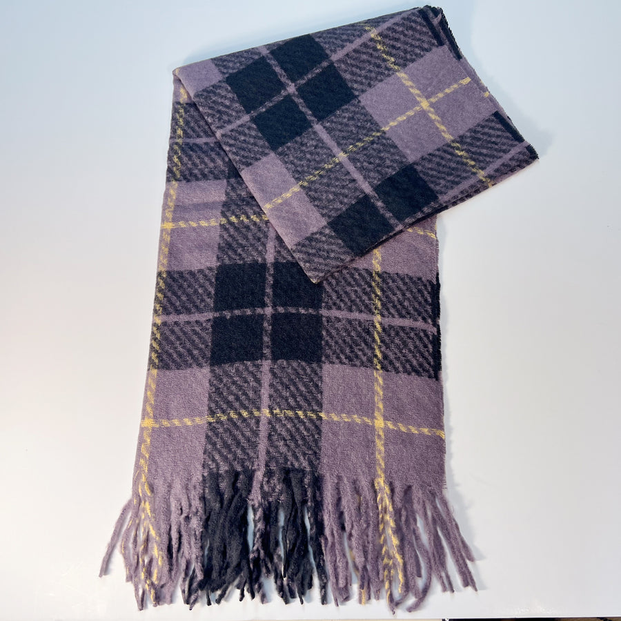 Purple Plaid Scarf for Women