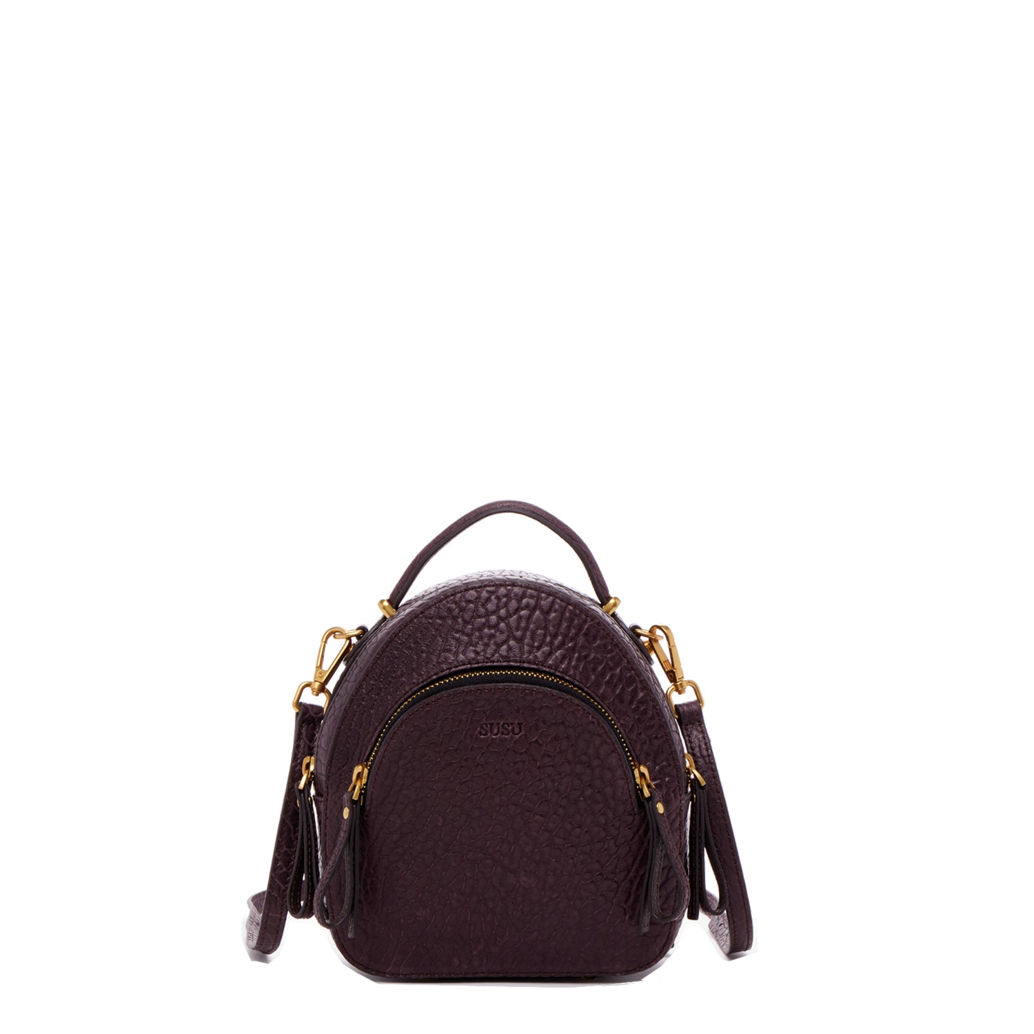 Susu Small Leather Mini Backpack Purse with Convertible Crossbody Straps