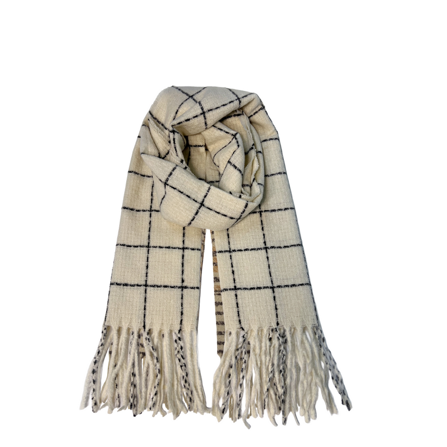 White Plaid Scarf
