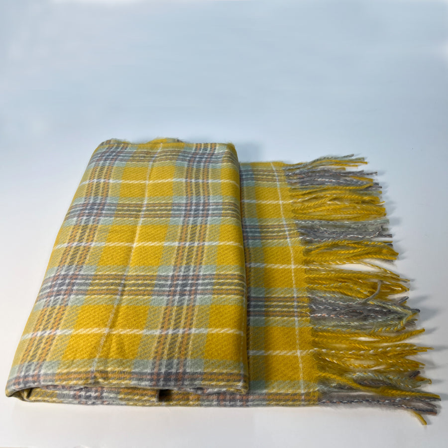 Yellow Plaid Scarf for Women