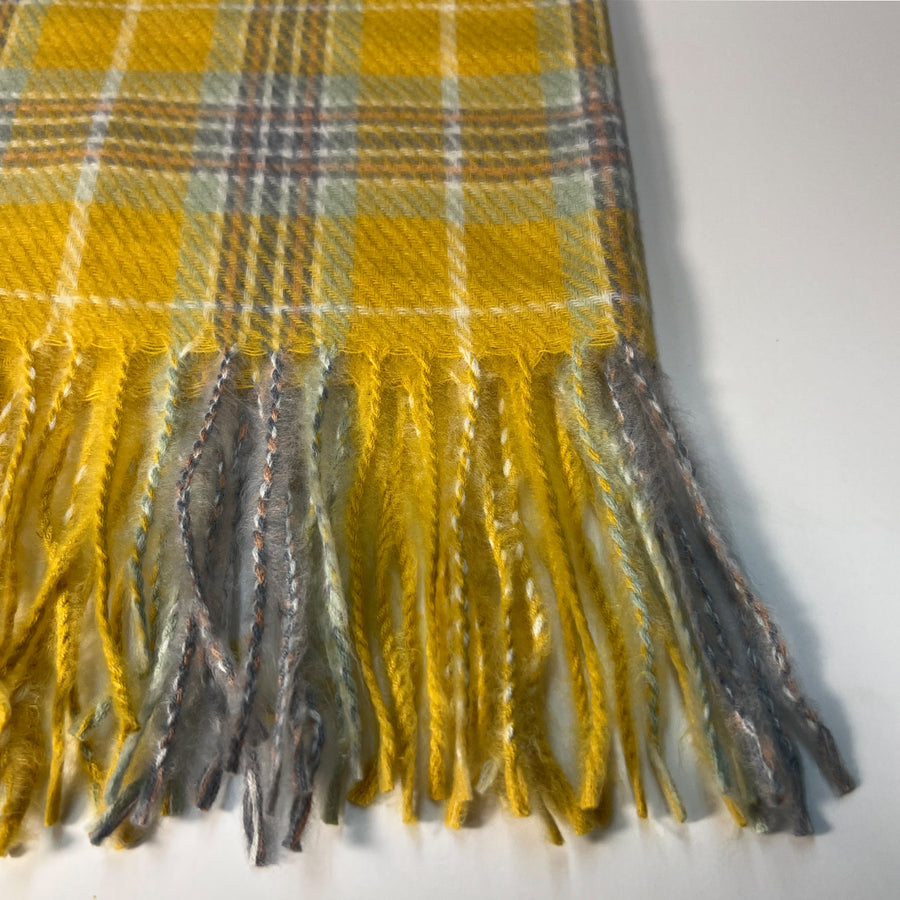 Yellow Plaid Scarf for Women