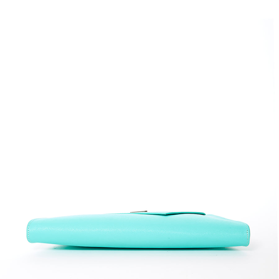 Angelica Turquoise Clutch Leather