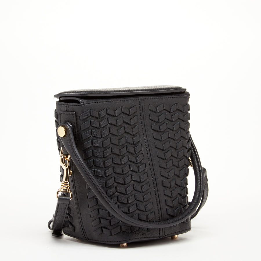 leather basket weave purse