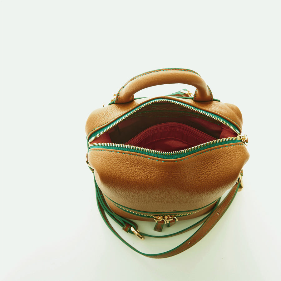 small brown leather backpack | SUSU Handbags