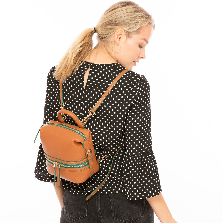 small brown leather backpack | SUSU Handbags