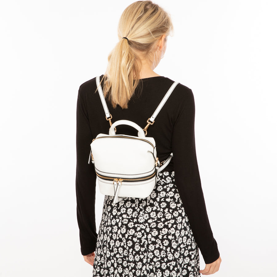 White leather backpack 