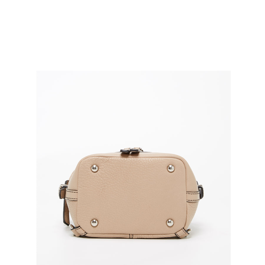 ashley pebble leather backpack Beige Leather Backpack Purse for Women Convertible Crossbody Bag Medium Size with Front and Back Pockets