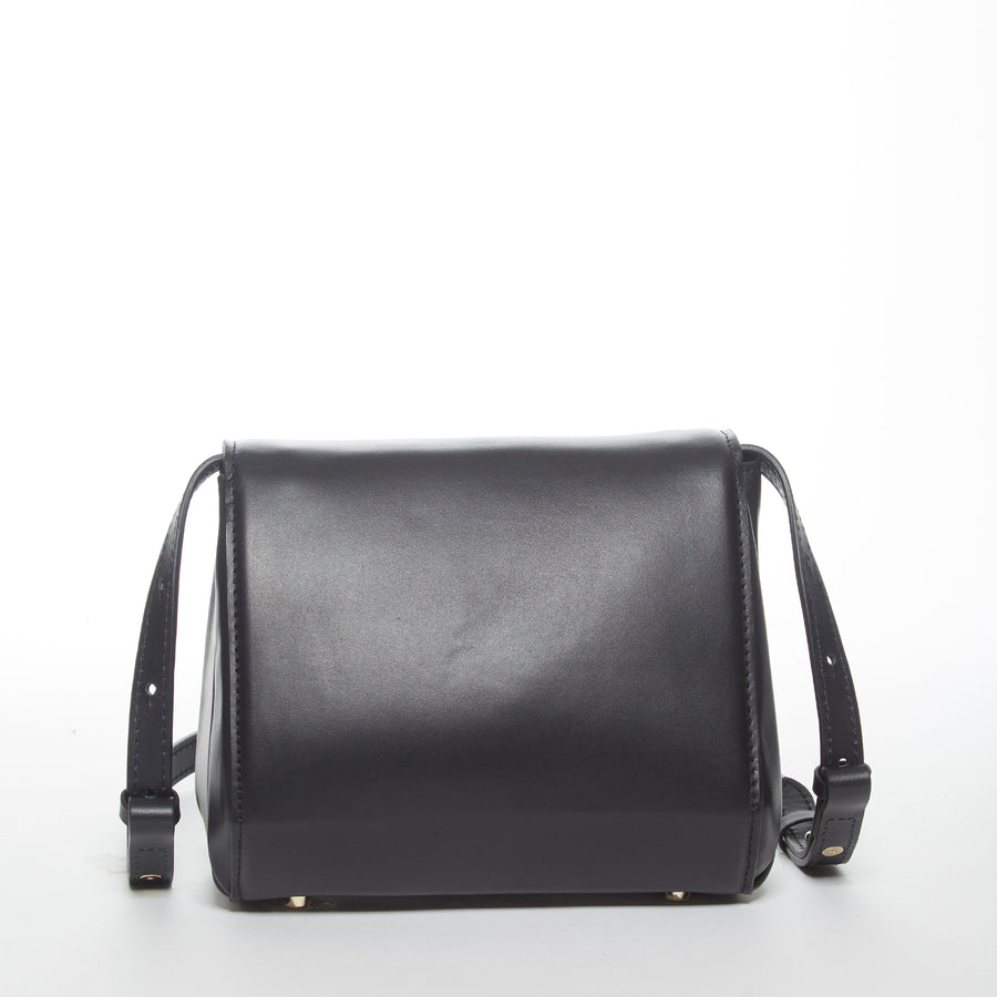 Black Leather Saddle Bag | SUSU Handbags