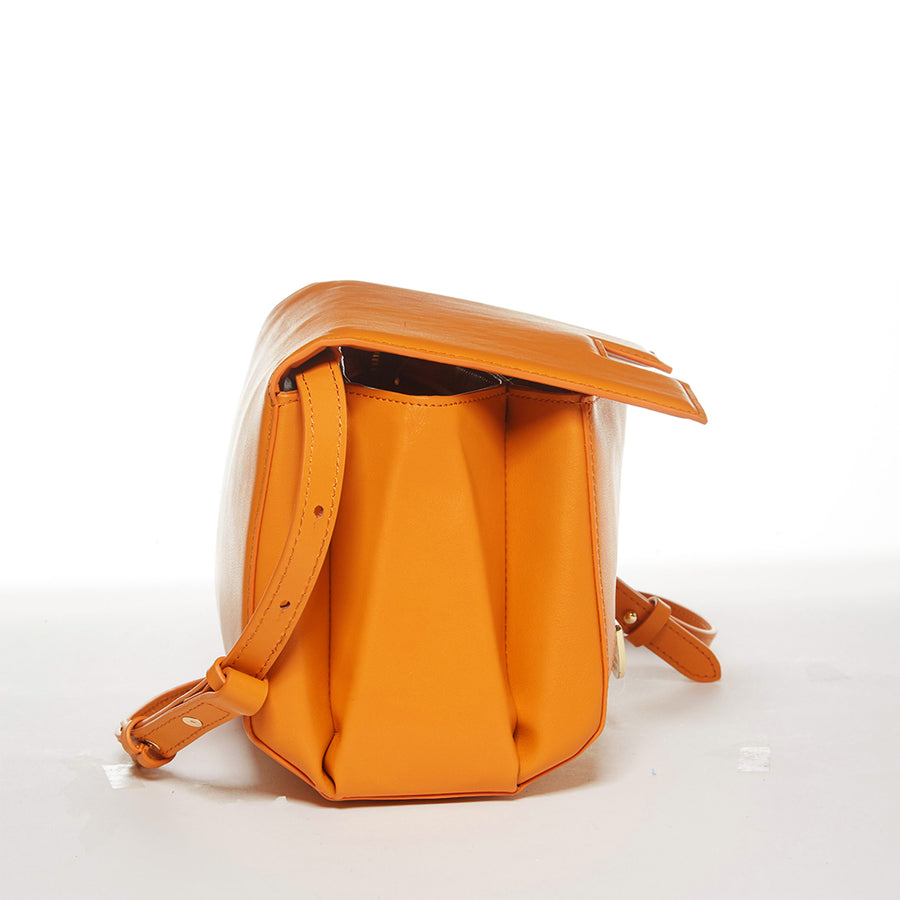 dark orange leather saddle bag | SUSU Handbags