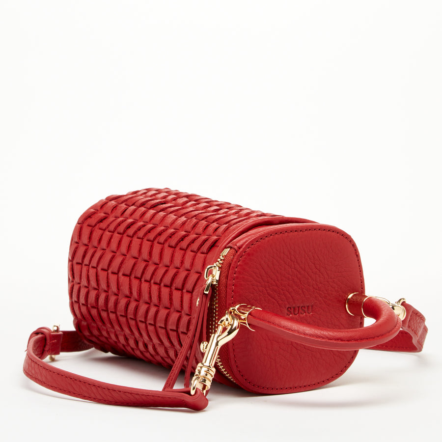 Elsa Small Leather Crossbody Bag Red