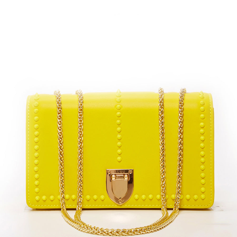 Yellow leather purse 