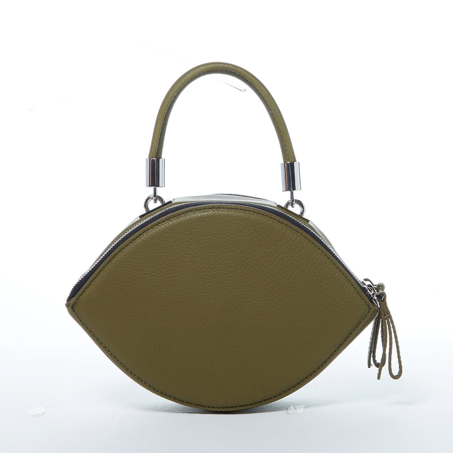Olive green leather handbag | SUSU Handbags 