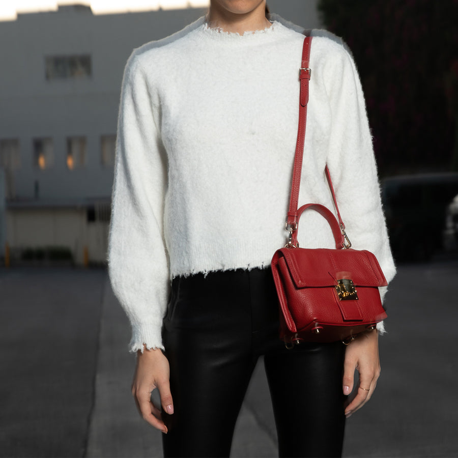 red leather crossbody