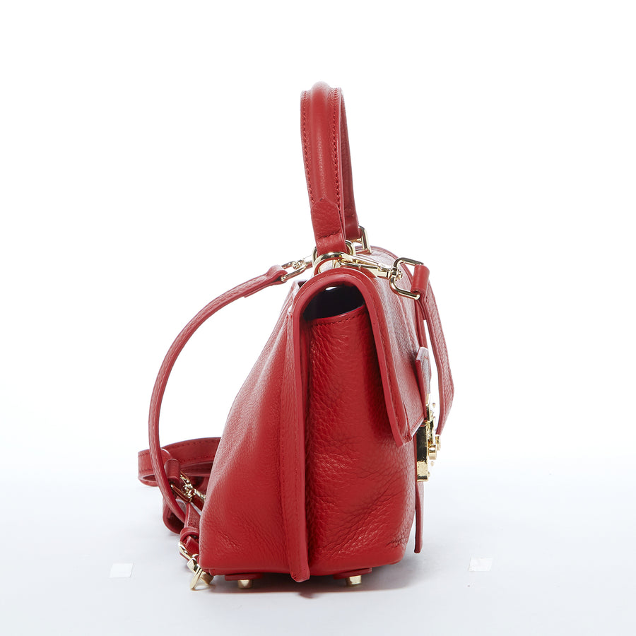 Linda Red Leather Backpack Purse
