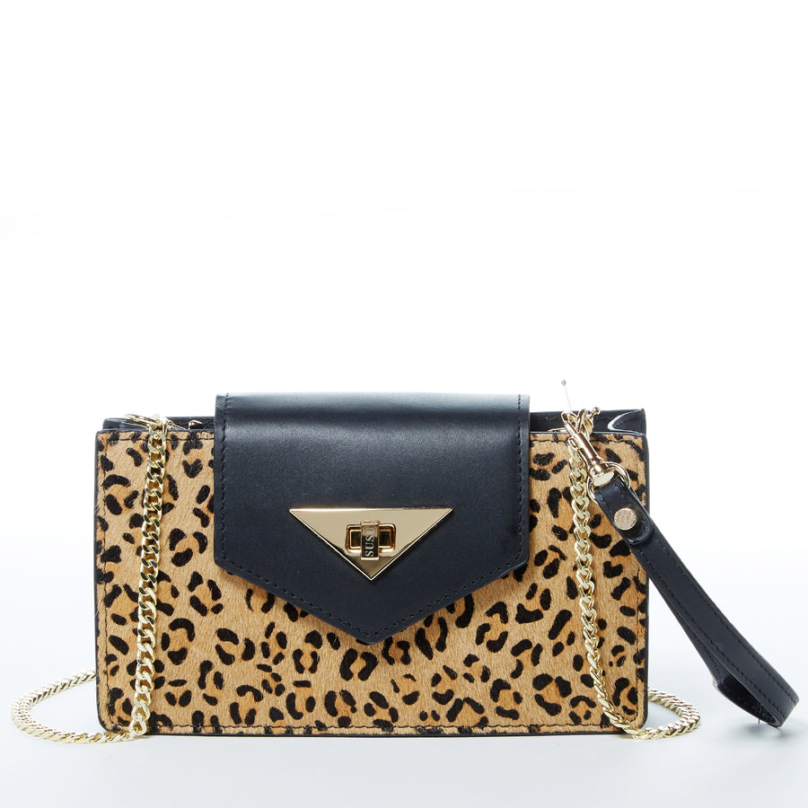 Leopard Print Leather Handbag