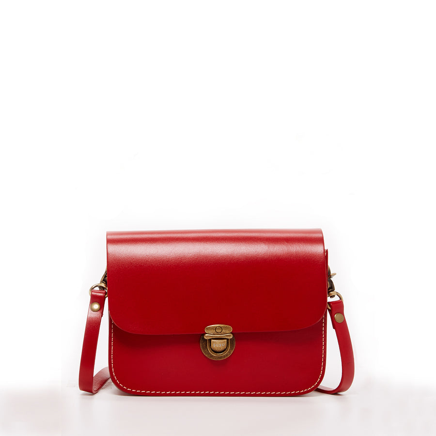 Nanah Red Leather Crossbody Bag