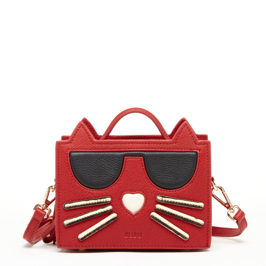red leather cat bag 