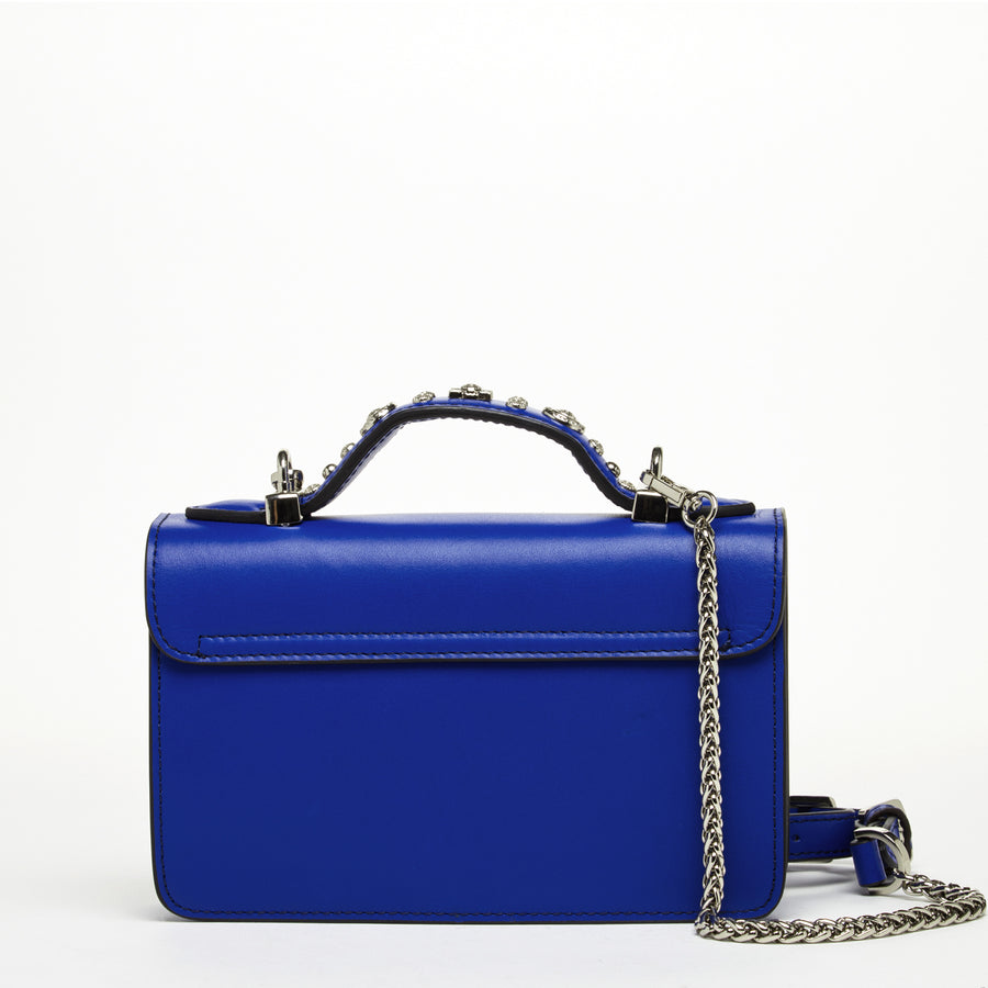 Real Leather Royal Blue Crossbody bag with strap – AG Jewellery Boutique