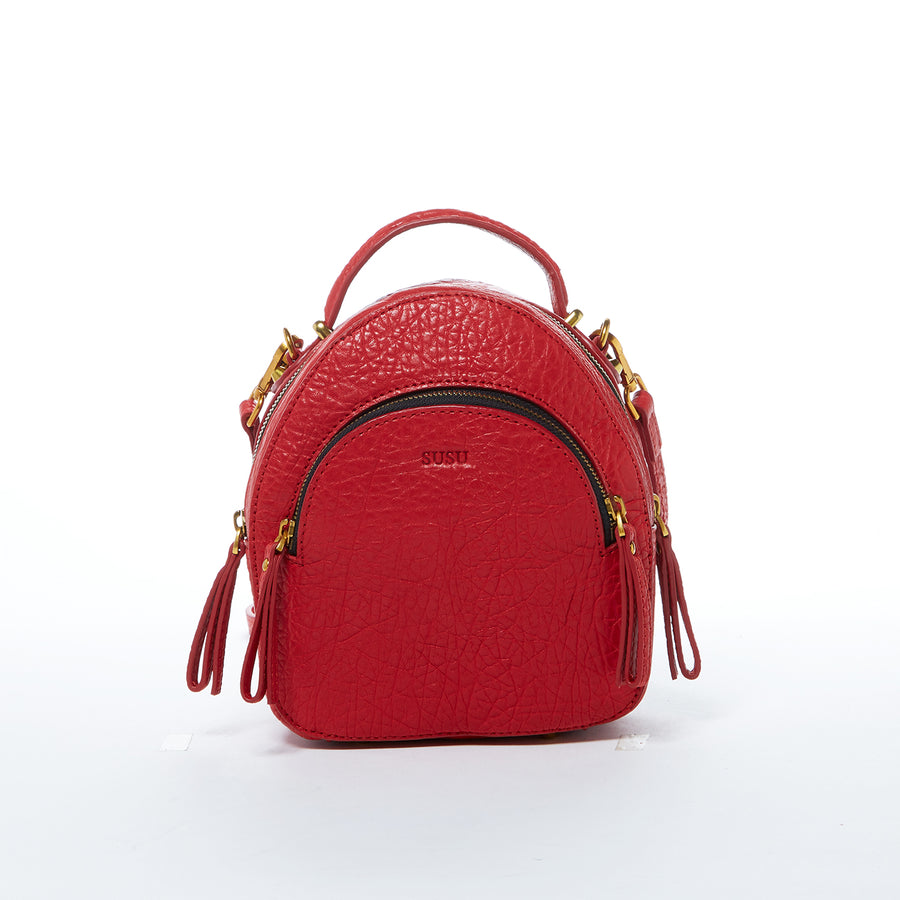 cheap red leather backpack purse Small Red Leather Backpack Purse for Women Convertible Crossbody Bag