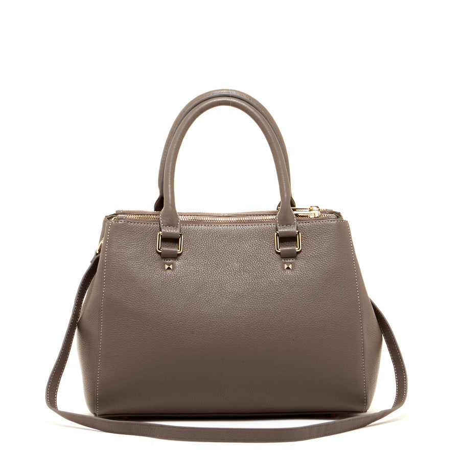 Leather Gray Satchel Bag