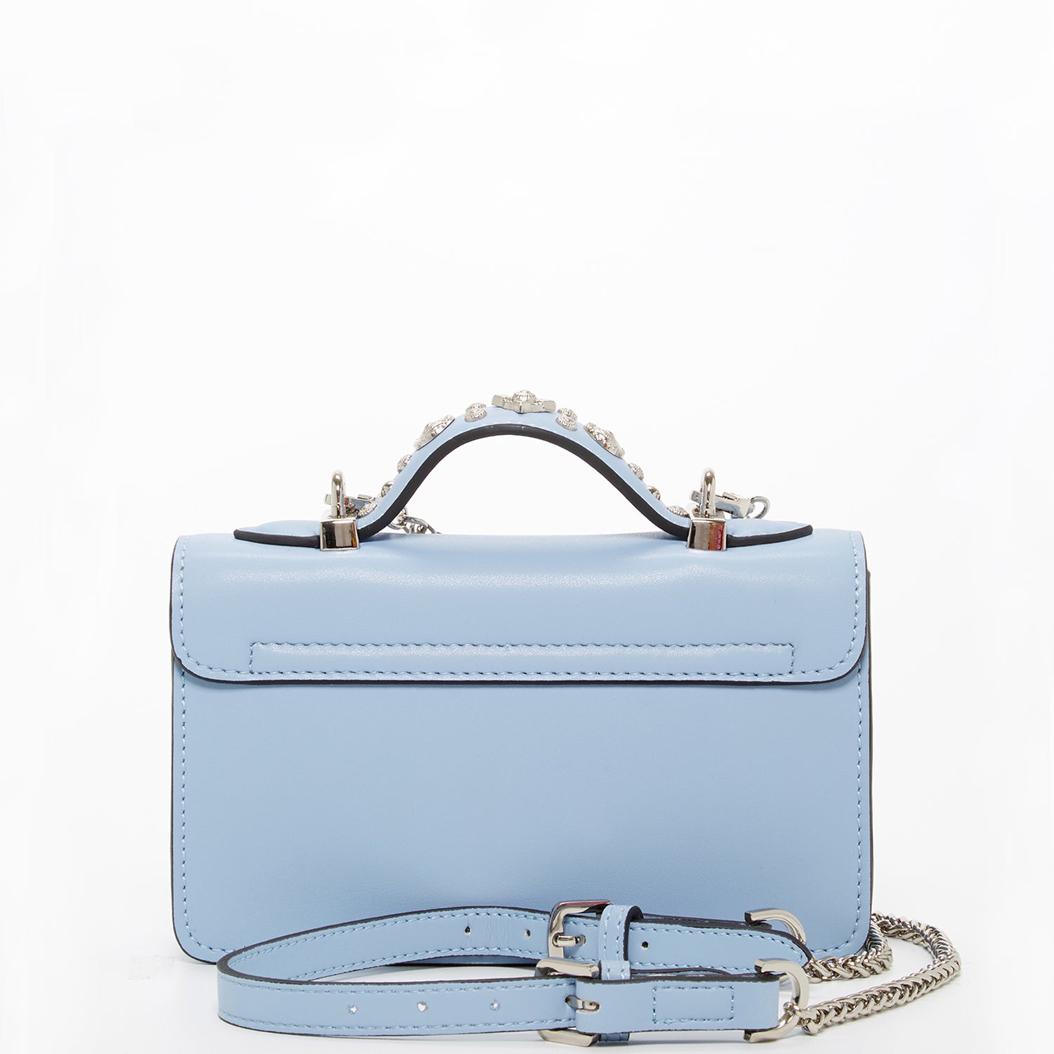 バッグ Studded Leather Shoulder Bag (Sky Blue) TheHollywoodstuddedleatherbagP
