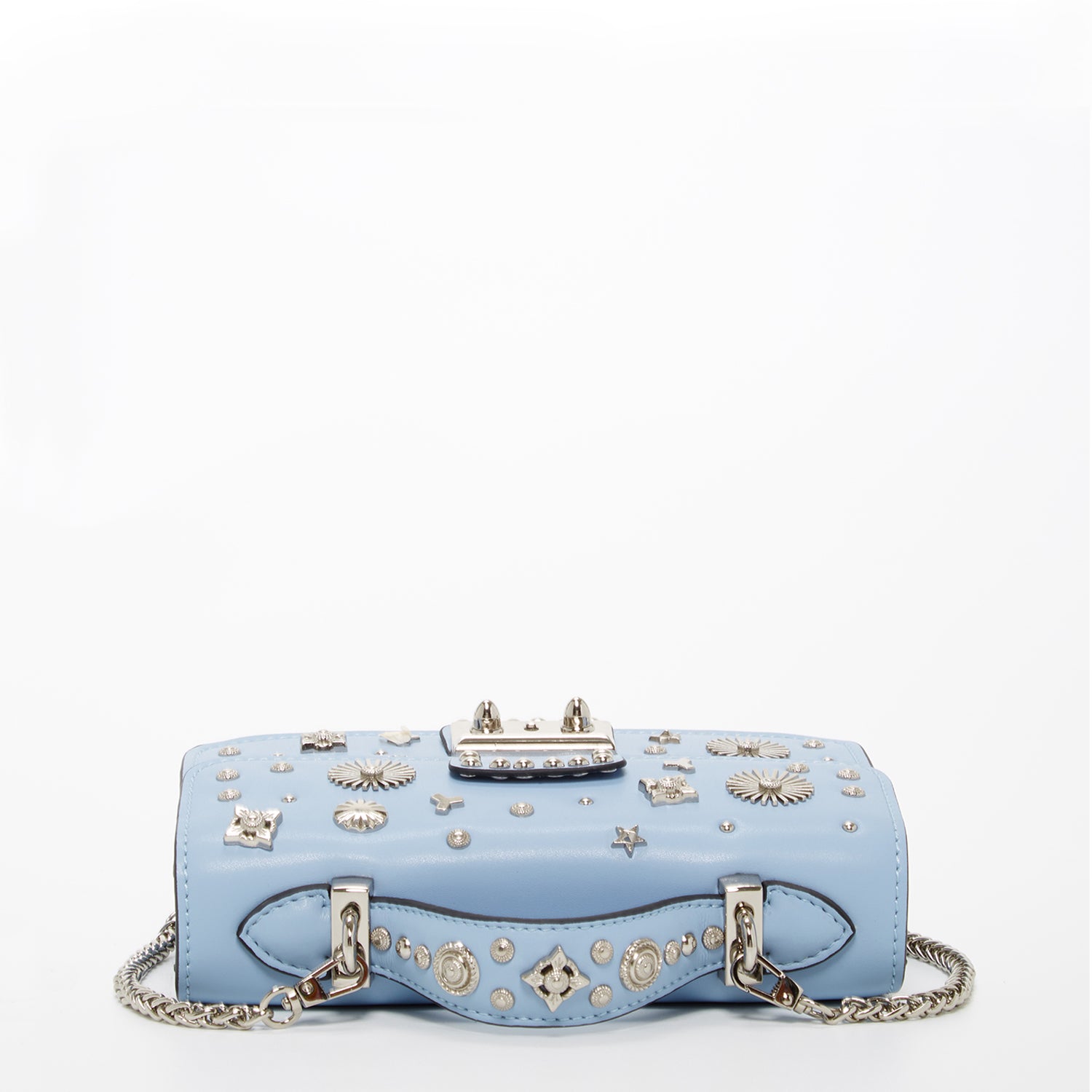 バッグ Studded Leather Shoulder Bag (Sky Blue) TheHollywoodstuddedleatherbagP