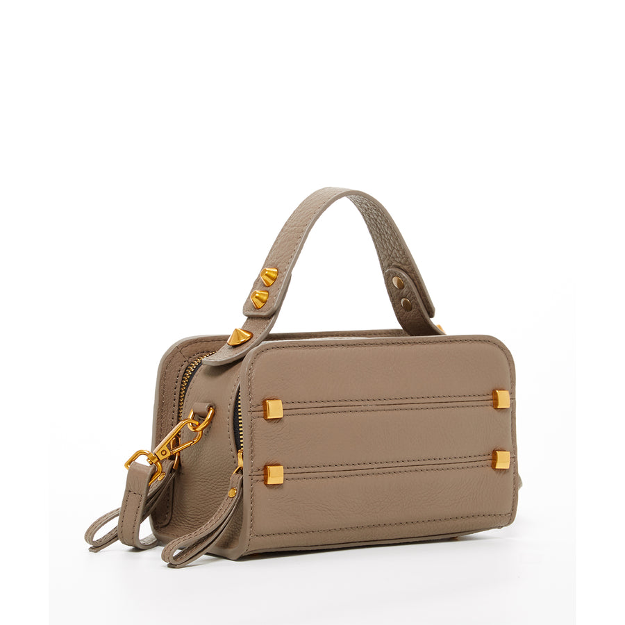 taupe leather bag