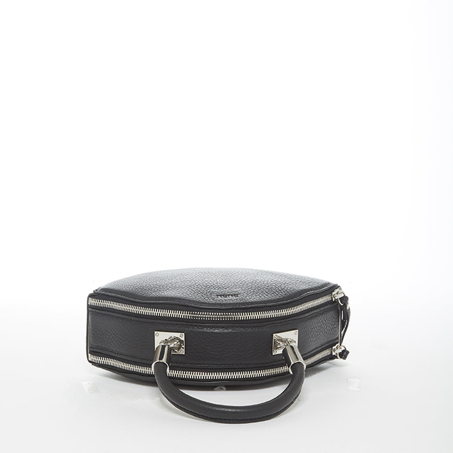 Black leather circle bag | SUSU Handbags