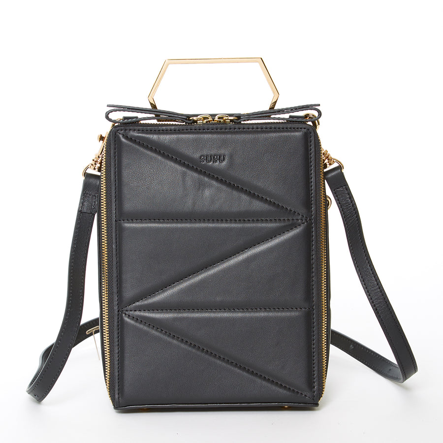  black leather backpack purse | SUSU Handbags