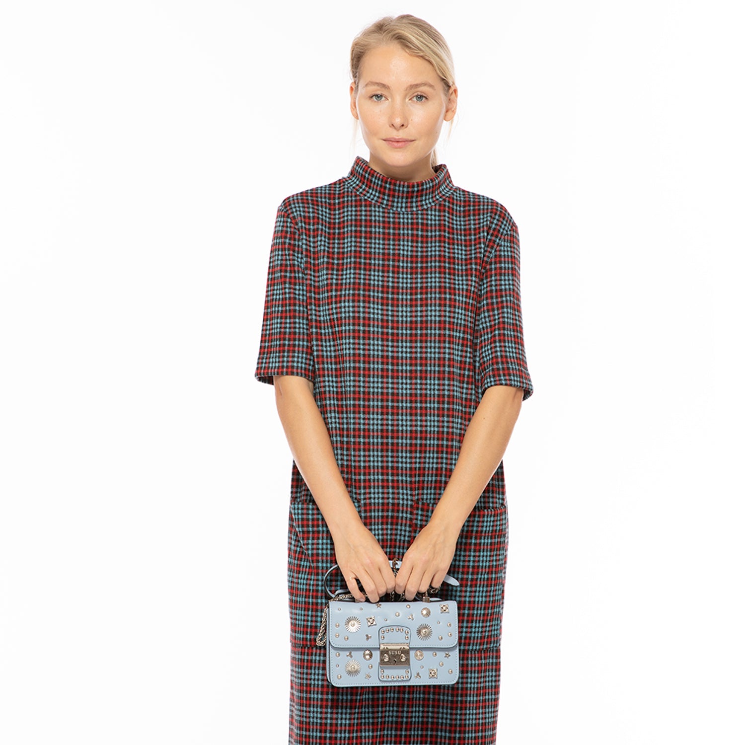 送料込/追跡付◆santa monica◆ブルーペーズリー/オフショルダー Amazon.com: Baby Blue Polka Dots Shoulder Bag for Women Hobo