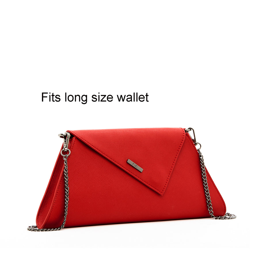 Vash oxblood red calf hair leather clutch bag purse with black fringe | eBay