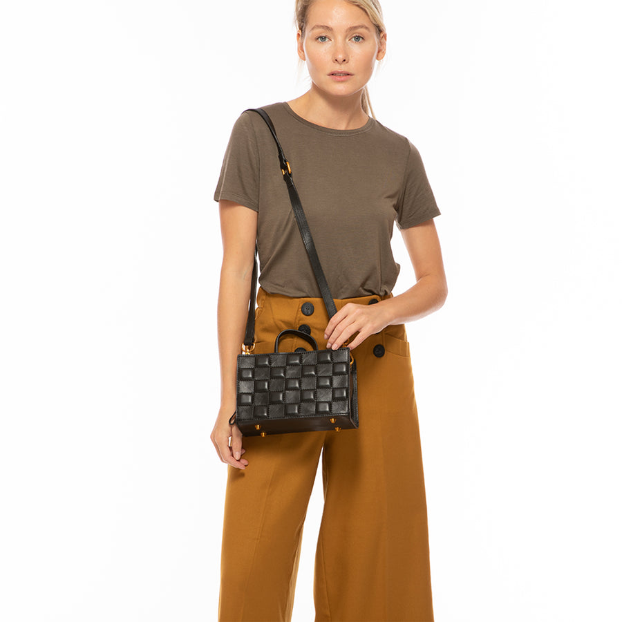 black leather crossbody | SUSU Handbags