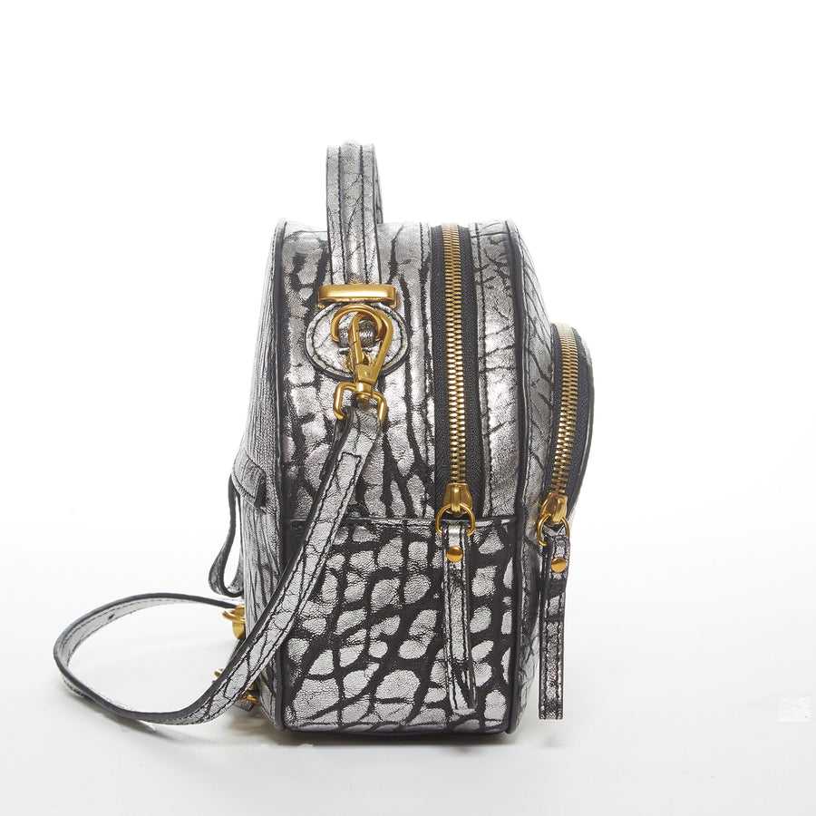 grey leather backpack | SUSU Handbags