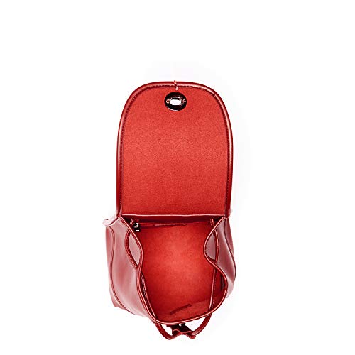 Nicole Brick Red Leather Backpack