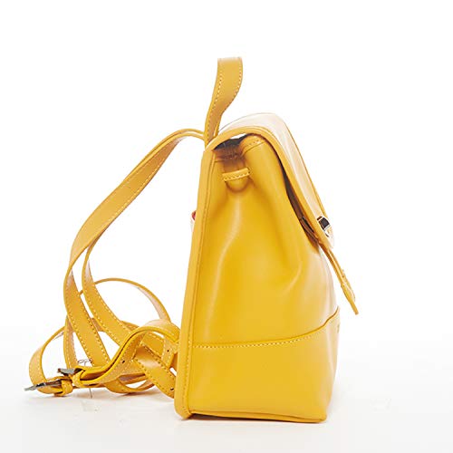 Nicole Yellow Leather Backpack